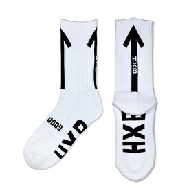 HXB "GOOD LUCK SOCKS"【ARROW 2,0】WHITE×BLACK バスケットボール グッドラック ソックス 靴下