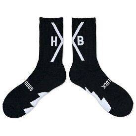 HXB "GOOD LUCK SOCKS"【XOVER 2.0】BLACK×WHITE バスケットボール グッドラック ソックス 靴下