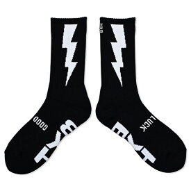 HXB "GOOD LUCK SOCKS"【THUNDER 2.0】 BLACK×WHITE バスケットボール グッドラック ソックス 靴下