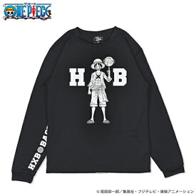 HXB×ONE PIECE "ドライロンTEE" 【Luffy】 ブラック×オフホワイト / ワンピース公式 オフィシャルコラボレーション ルフィ