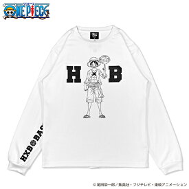HXB×ONE PIECE "ドライロンTEE" 【Luffy】 ホワイト×ブラック / ワンピース公式 オフィシャルコラボレーション ルフィ