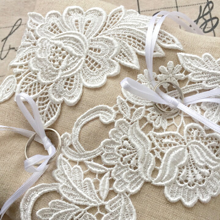 楽天市場 ヴィンテージ風リングピロー 手作りキット ブライダル ウエディング 結婚式 小物 上品 あす楽 素朴 リネン 麻 ビンテージ エコ ナチュラル ラスティックウエディング 母親 ブライダルインナー ハグ