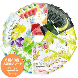 【アフターセール 10%offクーポン】入浴剤 プチギフト 詰め合わせ 6種アソート 30袋セット 入浴剤詰め合わせ ギフト 退職 エプソムソルト クール 入浴剤ギフトセット 薔薇 レモン まとめ買い 保湿 リラックス バラエティ 大容量 個包装 2000円以内 入浴剤セット
