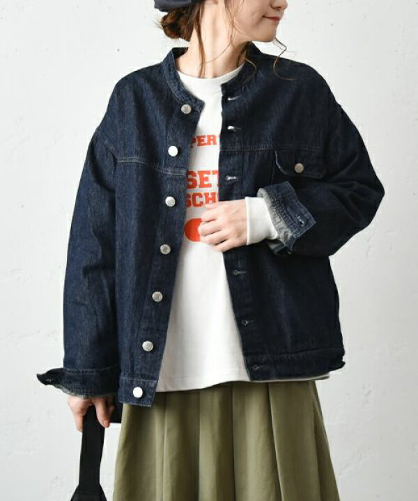 楽天市場】Our.｜ノーカラー綿麻デニムジャケット [[131235H]][C 