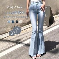 楽天市場】スリット デニム パンツ（スタイル（パンツ）ブーツカット 