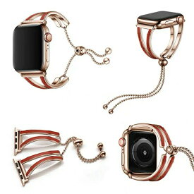 透かし 高級 Apple watch バンド レディース チェーン 無段階調節 ステンレス製 Apple watch series 1/2/3/4/5/6/7/8/9/10/11/seに対応 アップルウォッチバンド ベルト交換 腕時計ベルト 38mm 40mm 41mm 42mm 44mm 45mm 46mm 49mm 人気 おしゃれ 工具不要 iWatch通用ベルト