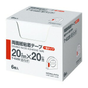 コクヨ kokuyo 両面紙粘着テープ お徳用 eパック 幅 20mm 6巻入り  t-e220
