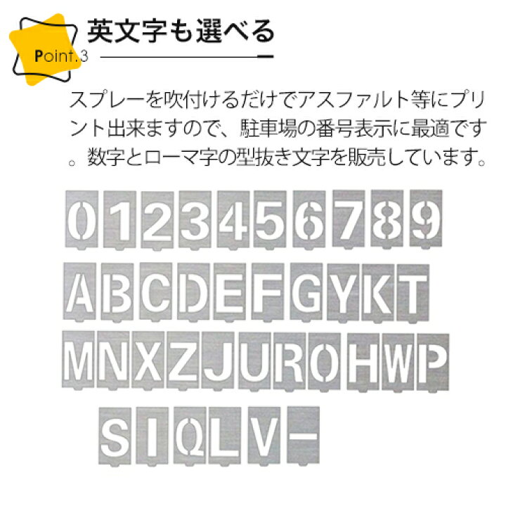 楽天市場】吹き付け用プレート 0〜9 大 駐車場 ステンシル 番号 数字 
