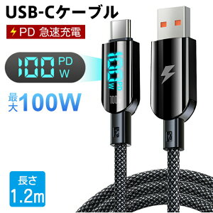 iPhone 16/15Ή USB to TYPE-C P[u 100W PD}[d o̓XN[\ ω΃RlN^[ ϋviC҂ PD-100W LED fBXvCP[u[d Type-C dbiCґg[dR[h Gala