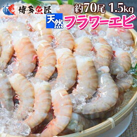 天然海老 フラワーエビ 無頭 1.8kg 約70尾前後入 えび 海産物 お取り寄せグルメ 業務用 海鮮 グルメ