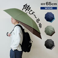 リュックが濡れない傘 無地 65cm 伸びる ジャンプ 傘 バックスライド 長傘 雨傘 伸びる傘 メンズ 紳士 男…