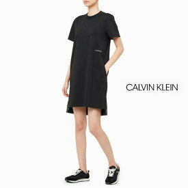 【スーパーセール 50％OFF】Calvin Klein (カルバンクライン) ティーシャツドレス　A-MILANO TEE DRESS　J216194　ウィメンズ　ヨガ　ジム