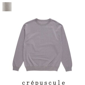 �ySALE 50��OFF�zcrepuscule�i�N���v�X�L���[���jLIGHT MOSS STITCH L/S SWEAT�@2201-001�@�N���[�l�b�N�X�E�F�b�g�@�j�b�g�@���f�B�[�X�@����