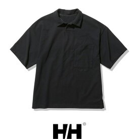【SALE 30％OFF】HELLY HANSEN（ヘリーハンセン）ハーフスリーブエアーフレッシュカノコポロシャツ（ユニセックス）HOE32211　H/S AIRFRESH Kanoko Polo Shirts　ビッグシルエット　GREEN MATERIAL　半袖