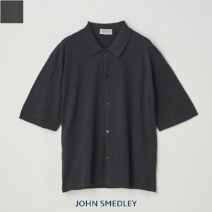 �ySALE 30��OFF�zJOHN SMEDLEY (�W�����X���h���[)�����|���J���[�j�b�g�V���c�@Short sleeved Welt hem Shirt Cardigan�@S4674�@30G�@���{�ʒ��@�|���V���c�@�H�D�@����@��ⓧ��