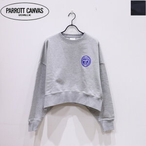 �ySALE 20��OFF�zPARROTT CANVAS�i�p���b�g�L�����o�X�jCROPPED WIDE SWEAT WILMINGTON HOTEL�@PC25112007�@�g���[�i�[�@�X�E�F�b�g