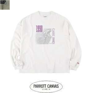 �ySALE 20��OFF�zPARROTT CANVAS�i�p���b�g�L�����o�X�jBICYCLE L/S T-SHIRT�@PC25212016�@�O���t�B�b�N�@DIG THE 90S�@�R�b�g��:100��