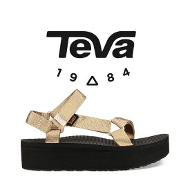 【SALE 50％OFF】TEVA（テバ）レディース フラットフォームユニバーサル/メタリックゴールド/ TEVA/Flatform Universal w/MTG #サンダル 厚底