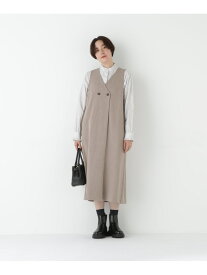 ◆TRストレッチVネックジャンスカ human woman ヒューマン ウーマン ワンピース・ドレス ワンピース ブラック ベージュ【送料無料】[Rakuten Fashion]