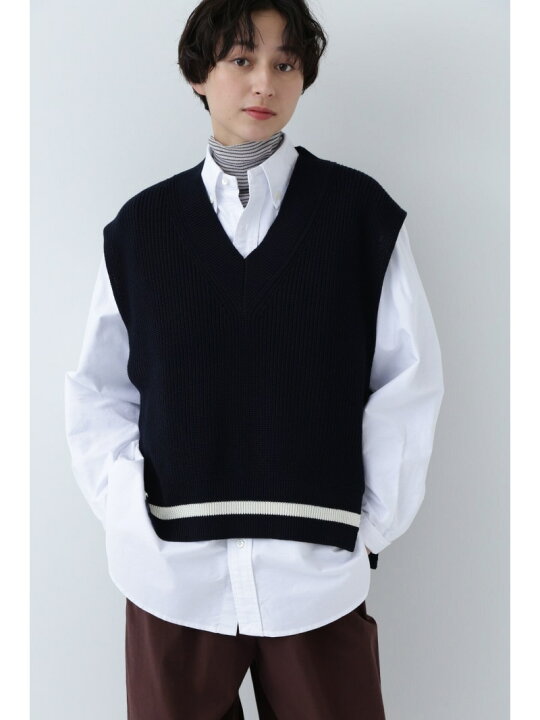 楽天市場】【SALE／60%OFF】◇ライン入りコットン片畦ニットベスト 