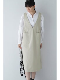 【SALE／37%OFF】ストレッチポンチジャンパースカート human woman ヒューマン ウーマン ワンピース・ドレス ワンピース ベージュ ブラック【RBA_E】【送料無料】[Rakuten Fashion]