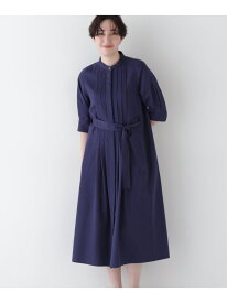 【SALE／55%OFF】◆コットンヘンプサテンハーフスリーブバンドカラーワンピース human woman ヒューマン ウーマン ワンピース・ドレス ワンピース パープル ネイビー【RBA_E】【送料無料】[Rakuten Fashion]