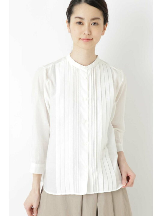 楽天市場】【SALE／50%OFF】コットンシルクローンタックブラウス human 