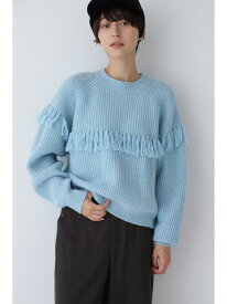 【SALE／55%OFF】◆フリンジニットプルオーバー human woman ヒューマン ウーマン トップス ニット ブルー ホワイト【RBA_E】【送料無料】[Rakuten Fashion]