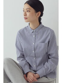 ◆定番シャツ human woman ヒューマン ウーマン トップス シャツ・ブラウス ネイビー ホワイト【送料無料】[Rakuten Fashion]