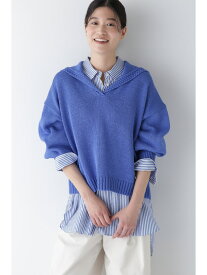 【SALE／55%OFF】◆ギマコットンセーラーカラープルオーバー human woman ヒューマン ウーマン トップス ニット ベージュ ブルー ピンク【RBA_E】【送料無料】[Rakuten Fashion]