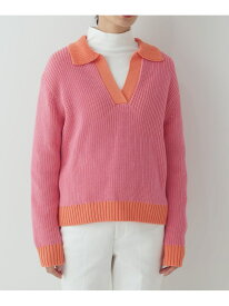 【SALE／55%OFF】◆バイカラー衿付きニット human woman ヒューマン ウーマン トップス ニット オレンジ ネイビー【RBA_E】【送料無料】[Rakuten Fashion]