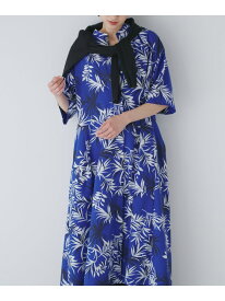 【SALE／55%OFF】◆リーフプリントワンピース human woman ヒューマン ウーマン ワンピース・ドレス ワンピース ブルー【RBA_E】【送料無料】[Rakuten Fashion]