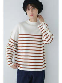 【SALE／55%OFF】◆袖ボタン付きボーダーニット human woman ヒューマン ウーマン トップス ニット ホワイト ネイビー【RBA_E】【送料無料】[Rakuten Fashion]