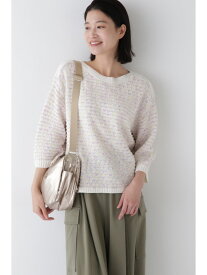 【SALE／64%OFF】◆MIXヤーンガーターボーダープルオーバー human woman ヒューマン ウーマン トップス ニット ホワイト ネイビー【RBA_E】【送料無料】[Rakuten Fashion]