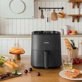 【月間優良ショップ】【日本語レシピ付き】 COSORI コソリ ノンフライヤー 4.7L 大容量 家庭用 電気 エアフライヤー 最高温230度 揚げ物 ポテト 惣菜 タイマー 自動電源オフ グレー CAF-L501-KJP