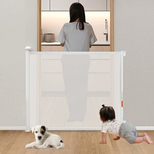 RiZKiZ ロール式 ベビーゲート 段差が無いのでスッキリ バリアフリー 省スペース 伸縮式 【最大幅150cm 高さ80cm】 巻き取り式 ロック機能 メッシュ 柵 フェンス 安全ゲート セーフティゲート
