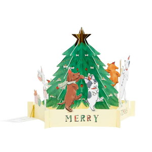 GreetingLife(グリーティングライフ) グリーティングライフ 置いて飾れる クリスマスカード ダンシング ドッグ KE-21