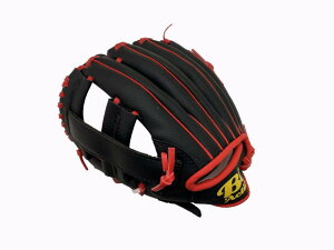 軟式 野球 グローブ 左利き用 ジュニア用 オールラウンド 9インチ ブラックレッド 516