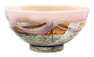 美濃焼 林英樹 「 桃色線刻 」 飯碗 お茶碗 約直径12×高さ6cm 日本製 119-0005