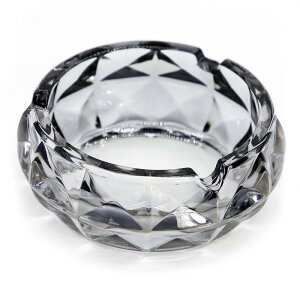 TOSSOW 灰皿 ガラス 静音 大容量 卓上 クリスタル 洗いやすい 室内屋外兼用 おしゃれ 煙草 インテリアグッズ 防水 防錆 重厚感 めっきプロセス グレー