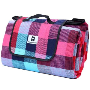 Blue Giraffe レジャーシート 厚手 ピクニックシート大判 200X200cm 3層構造 レジャーマット アウトドア クッション 防水 おしゃれ チェック柄 洗える 花火大会 運動会 遠足