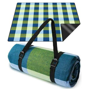 Blue Giraffe レジャーシート 厚手 ピクニックシート大判 200X200cm 3層構造 レジャーマット アウトドア クッション 防水 おしゃれ チェック柄 洗える 花火大会 運動会 遠足