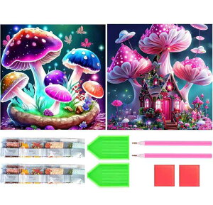 Amyaker ダイヤモンドアート キット 四角いビーズ 全面 ダイアモンドビーズ絵画キット DIY 手作り絵画 モザイクアート 5D モザイクアート ダイヤモンド塗装 全面貼り付けタイプ 2個セット