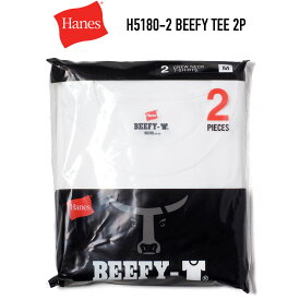 HANES (ヘインズ) H5180-2 BEEFY TEE 2P 2枚組ビーフィーTシャツ WHITE