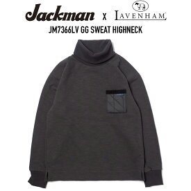 JACKMAN (ジャックマン) x LAVENHAM (ラベンハム) JM7366LV GG SWEAT HIGHNECK スウェットハイネック LAMP BLACK