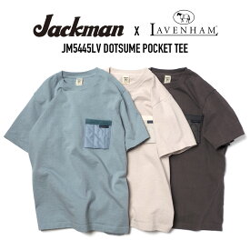 JACKMAN (ジャックマン) x LAVENHAM (ラベンハム) JM5445LV DOTSUME POCKET TEE 2024SSドツメTシャツ ラベンハム 度詰めポケットTシャツ 11.5オンス 日本製