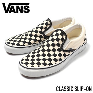 VANS (�o���Y) VN000EYEBWW CLASSIC SLIP-ON �N���V�b�N�X���b�|�� BLACK/WHITE CHECK/WHITE