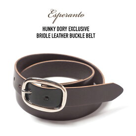 Esperanto (エスペラント) HUNKY DORY別注 BRIDLE LEATHER BUCKLE BELT ブライドルレザーバックルベルト CHOCO