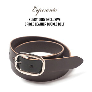 Esperanto (�G�X�y�����g) HUNKY DORY�ʒ� BRIDLE LEATHER BUCKLE BELT �u���C�h�����U�[�o�b�N���x���g CHOCO