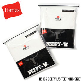 HANES (ヘインズ) H5186L BEEFY L/S TEE KING SIZE ビーフィー長袖Tシャツ キングサイズ ビッグサイズ 厚手 6.1オンス WHITE